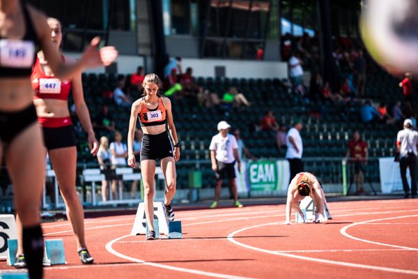 Lena Charlotte Horton (SG Bredenbeck-Holtensen) am 02.07.2022 waehrend den NLV+BLV Leichtathletik-Landesmeisterschaften im Jahnstadion in Goettingen (Tag 1)